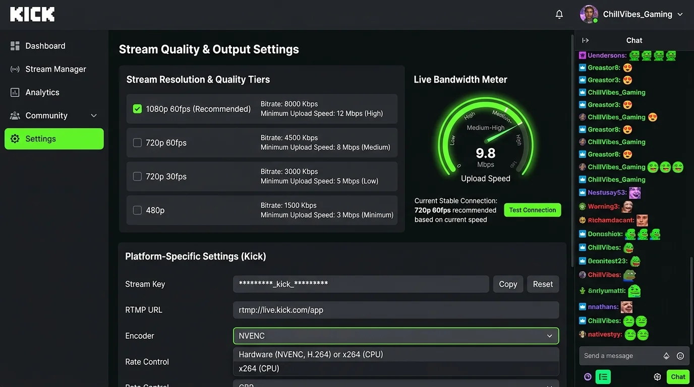 Kick Streaming Requirements 2026 vs Twitch